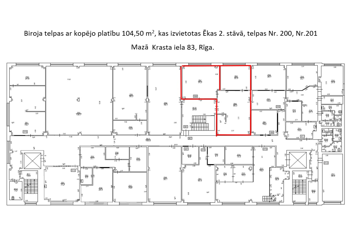 Birojs 104,5 m², Mazā Krasta ielā 83