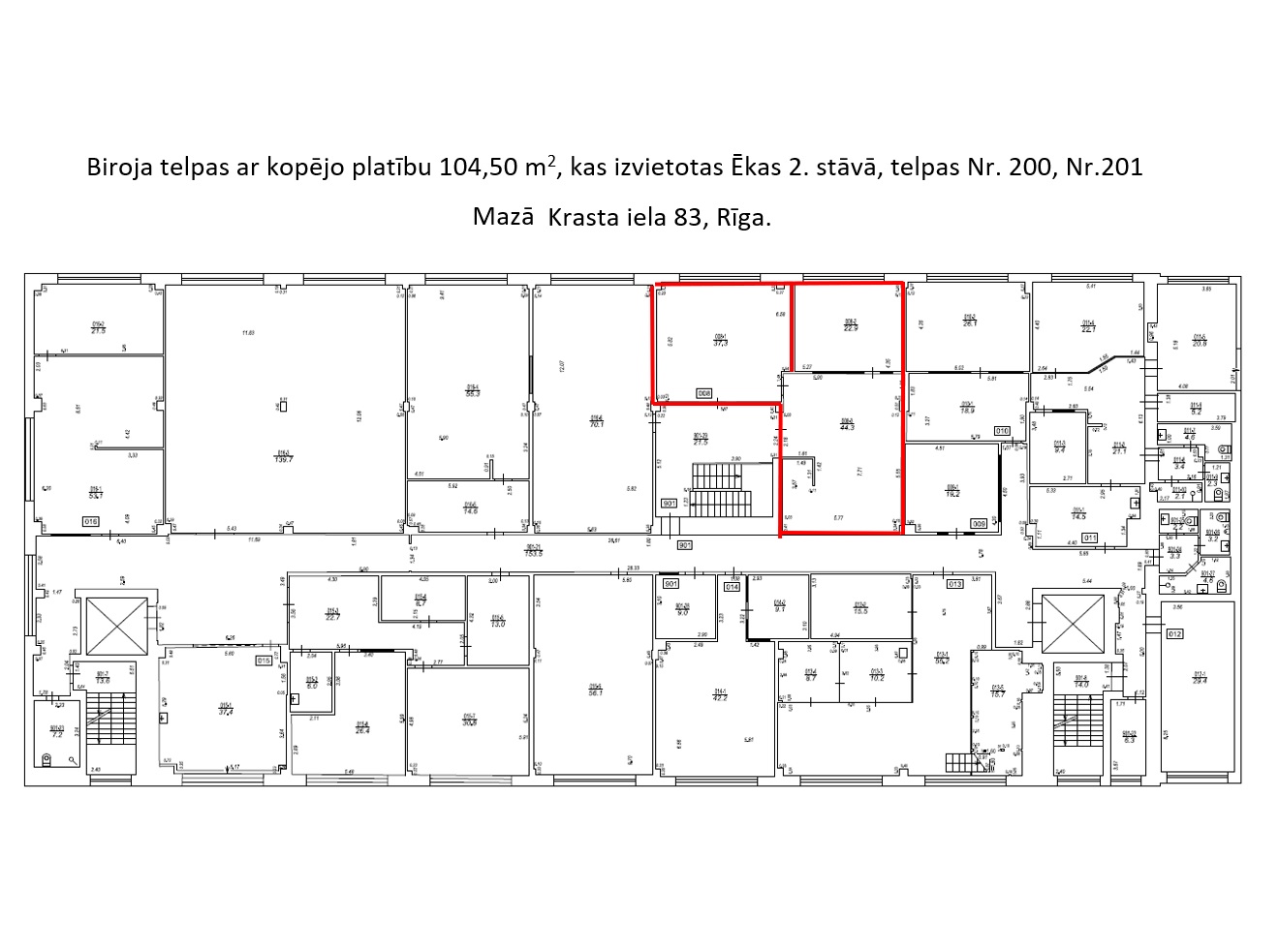 Birojs 104,5 m², Mazā Krasta ielā 83