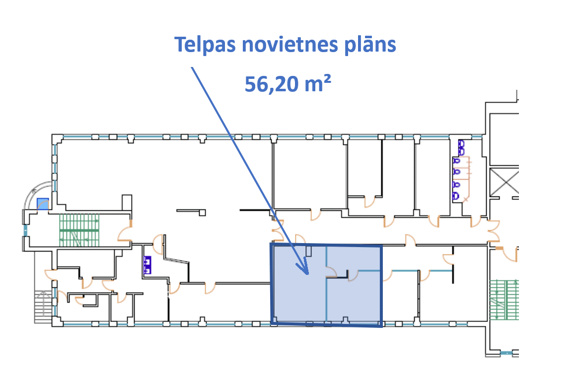 Biroja telpas 56 m2 Ulbrokas ielā 23