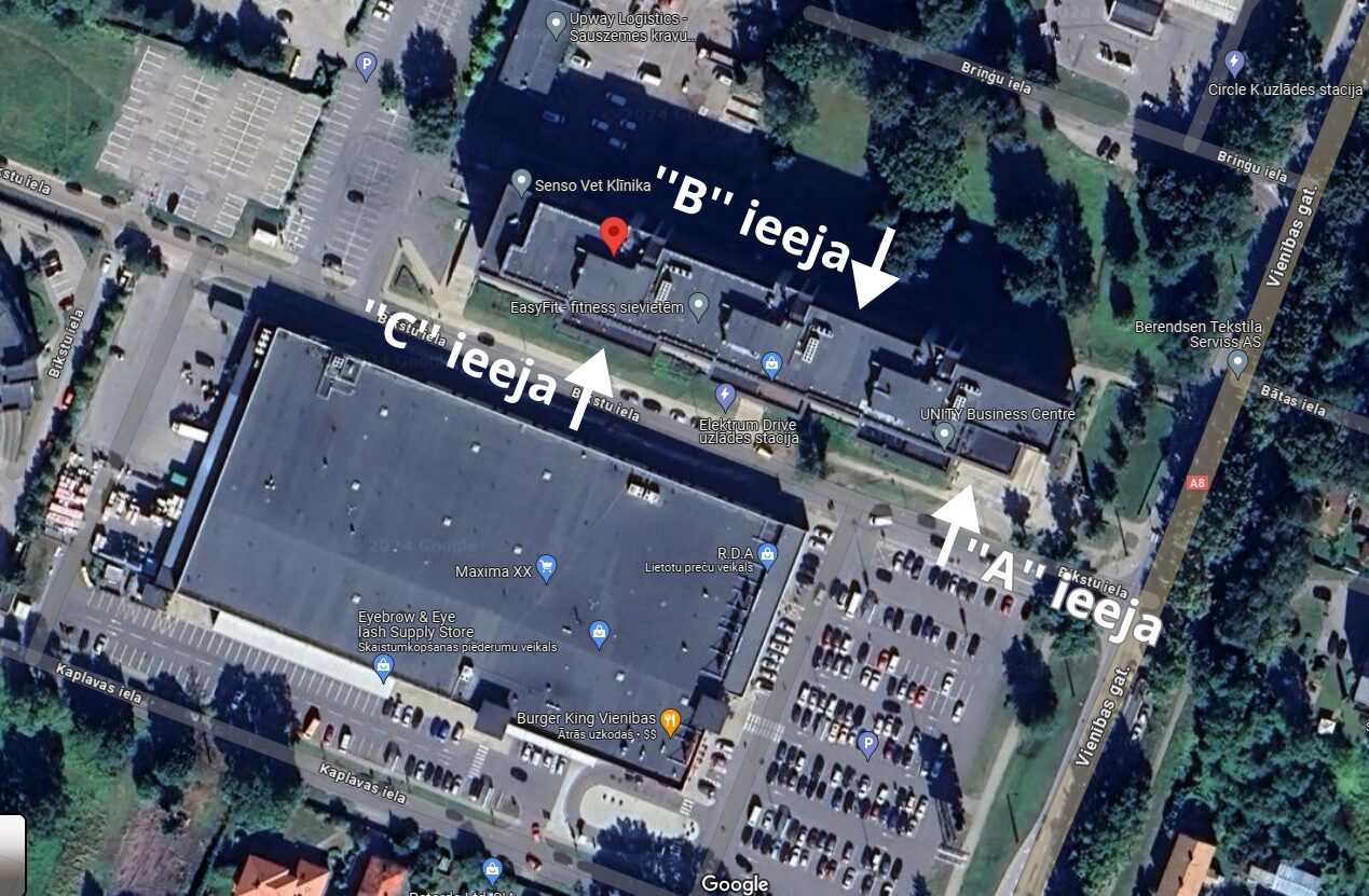 karte Biroju telpas 103 m2 Unity Biznesa centrā