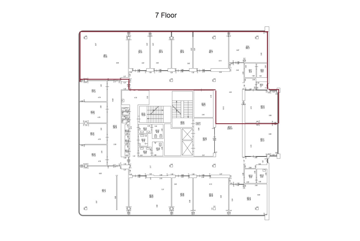 Biroja telpas 250 m2 S27 biroju ēkā